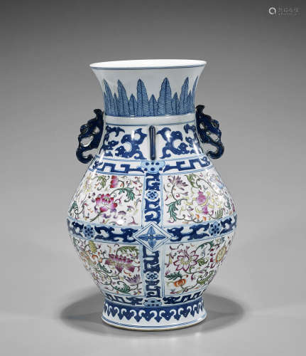 Qianlong-Style Enameled Porcelain Vase