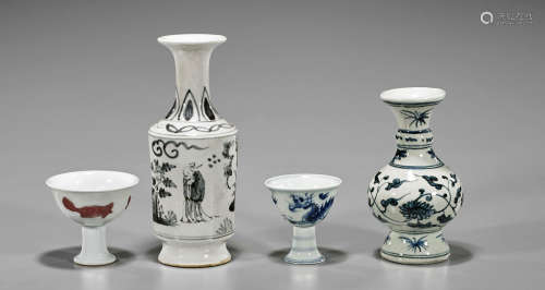 Four Ming-Style & Yuan-Style Porcelains