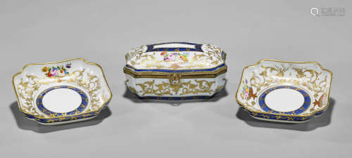 Three French Gilt & Painted Porcelains