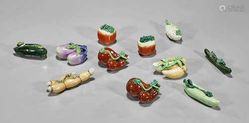 Group of Old Chinese Ceramic Vegetables