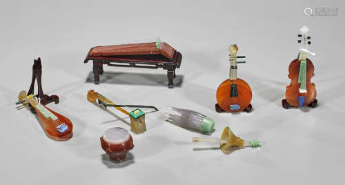 Group of Chinese Carved Musical Instruments