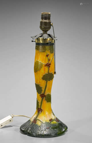 Cameo Art Glass Vase/Lamp Signed Legras