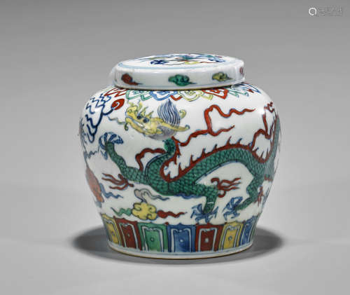 Ming-Style Doucai Dragon Jar