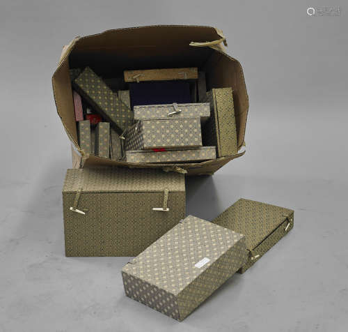 Twenty-Three Cloth Fitted Boxes
