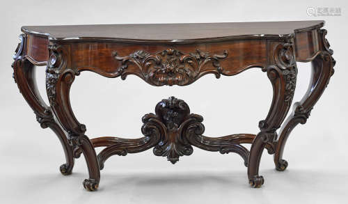 Elaborately Carved Wood Console