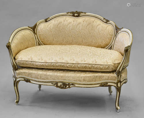 Rococo-Style Carved Gilt Wood Sofa