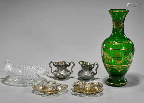 Group of Decorative Silverplate & Glass Items