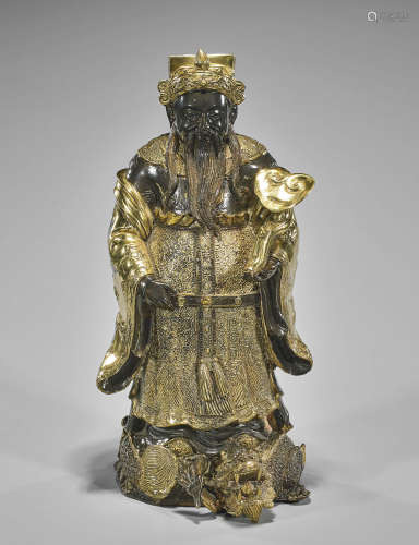 Chinese Gilt Bronze Star God