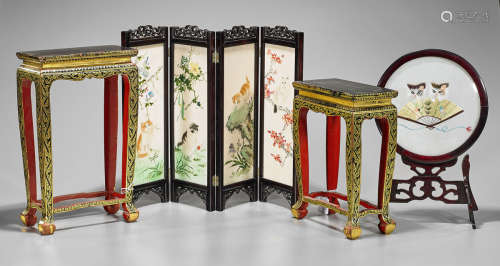 Four Miniature Chinese & Thai Furniture Items