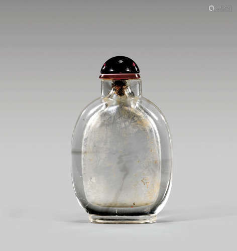 ANTIQUE ROCK CRYSTAL SNUFF BOTTLE