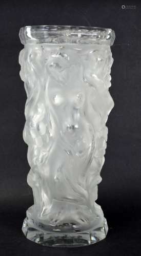 Lalique Tall Glass Vase with Nude Women
