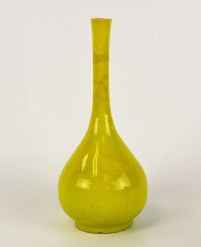 Chinese Yellow Glazed Long Neck Vase