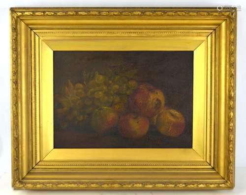 Framed Oil Painting with Fruit