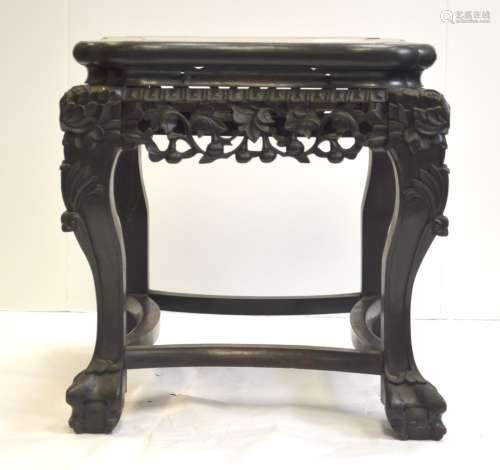 Chinese Stool with Marble Top
