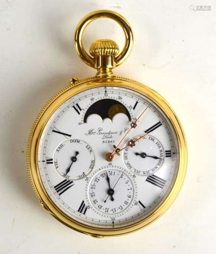 18K Gold Moon Phase Pocket Watch