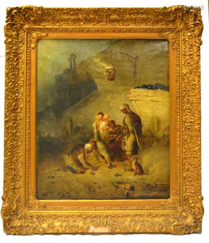 Antique Framed Oil Painting on Canvas - Parker