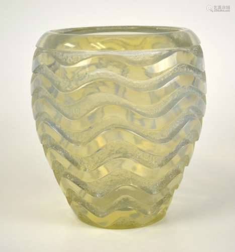 Lalique Glass Opalescent Heavy Vase