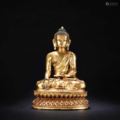 CHINESE BRONZE FIGURE OF SHAKYAMUNI