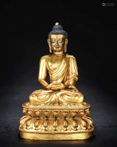 CHINESE BRONZE FIGURE OF BHAI?AJYAGURU