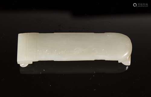 CHINESE CARVED WHITE JADE GUQIN