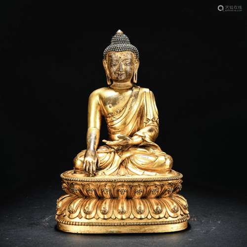 CHINESE BRONZE FIGURE OF BHAISAJYAGURU