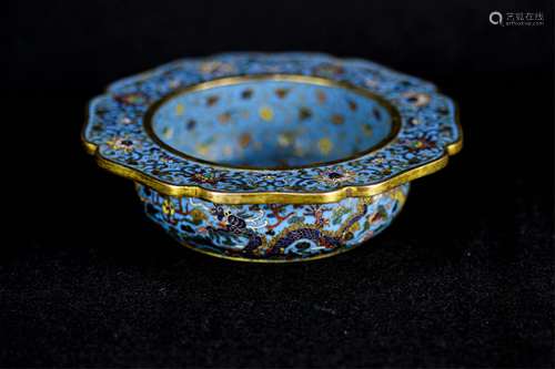 CHINESE CLOISONNÉ SPITTOON WITH MARK