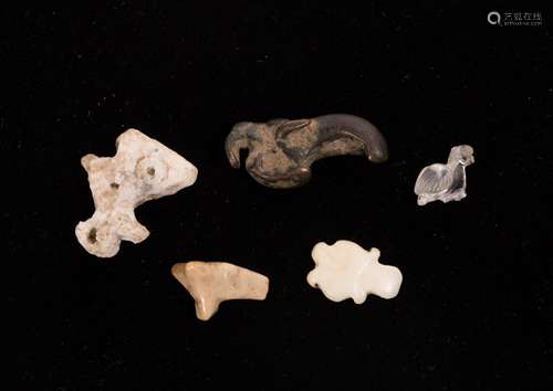 A NICE LOT OF 5 ANCIENT ANIMAL AMULETS