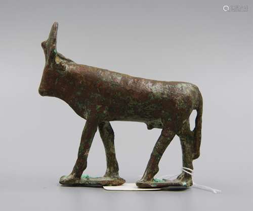 ANCIENT EGYPTIAN BRONZE APIS BULL W/ SOLAR DISK