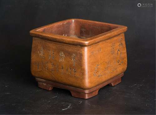 CHINESE YIXING ZISHA PLANTER WITH MARK