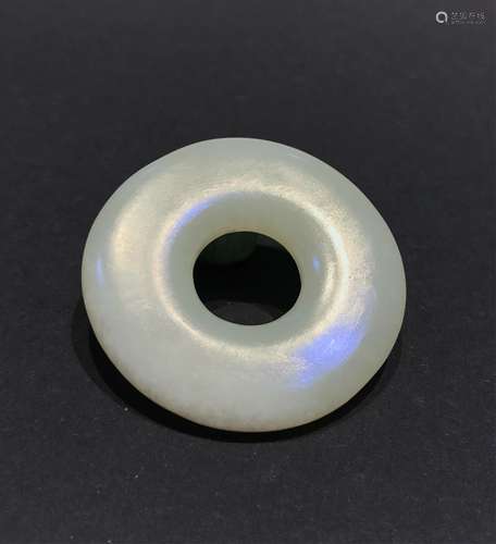 CHINESE WHITE JADE BI PENDANT