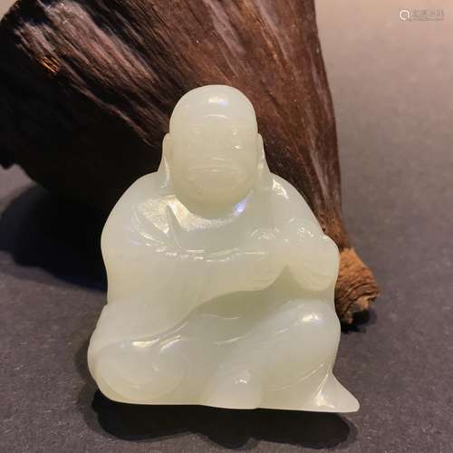 CHINESE WHITE JADE CARVED LOHAN