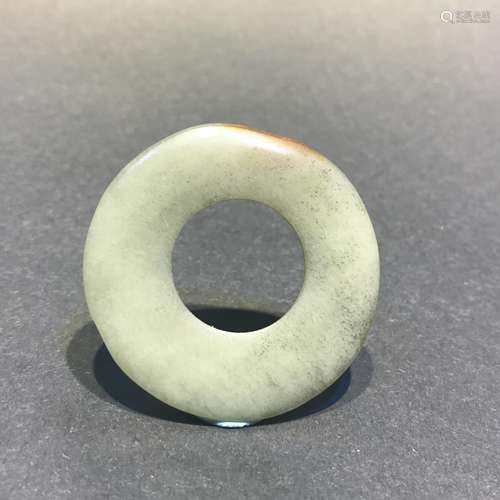 CHINESE WHITE JADE BI PENDANT