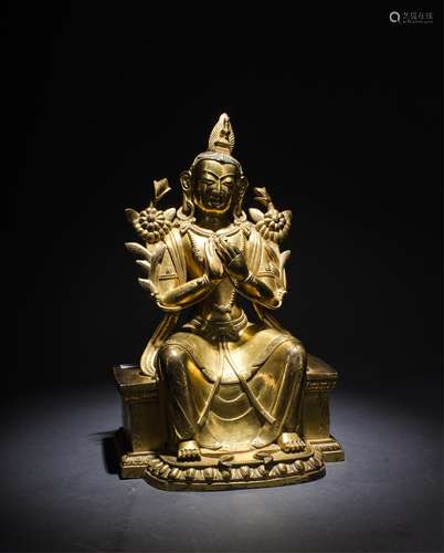 CHINESE GILT BRONZE FIGURE OF AMITAYUS