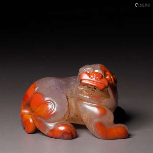 CHINESE AGATE CARVED BEAST