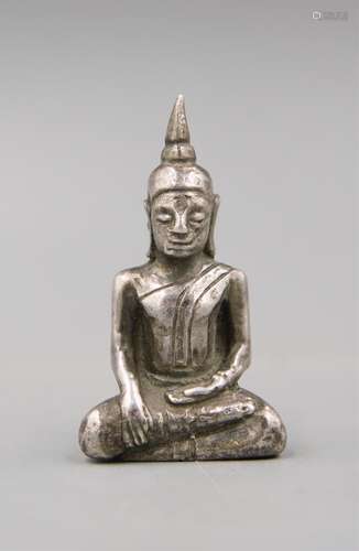 14TH C SILVER THAI BUDDHA