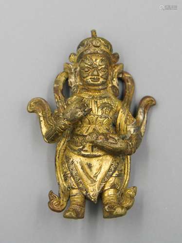 15TH C TIBETAN GILT BRONZE FIGURE OF DEITY