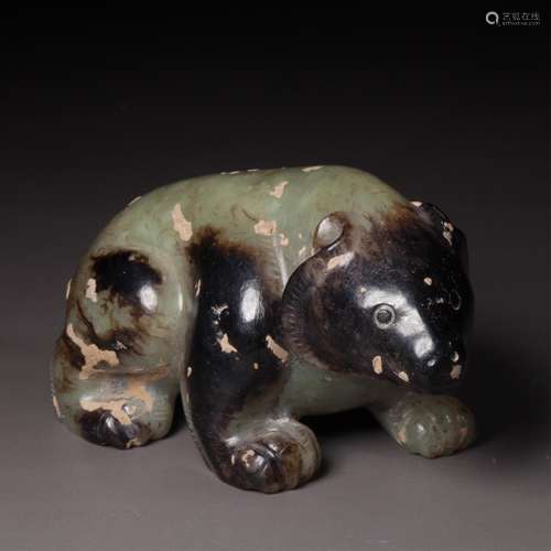 CHINESE JADE FIGURE OF BEAR, HAN STYLE