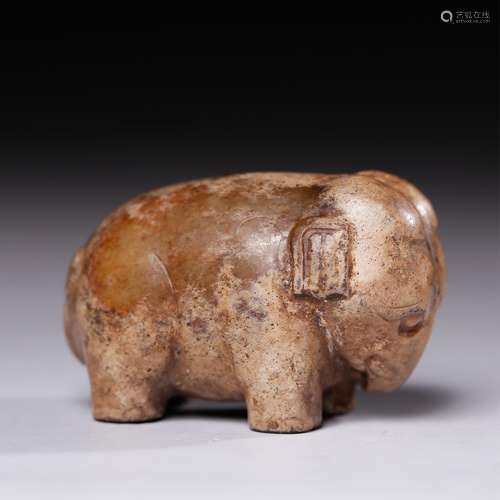 CHINESE JADE STONE FIGURE OF ELEPHANT