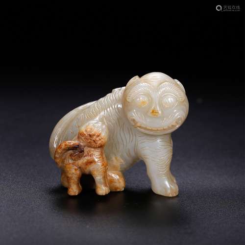 CHINESE JADE CARVED BEAST