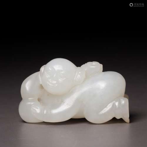 CHINESE HETIAN WHITE JADE BOY