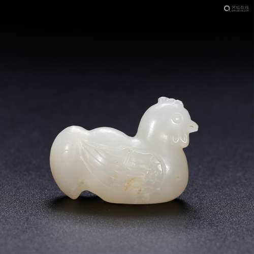 CHINESE JADE CARVED FIGURE OF ROOSTER