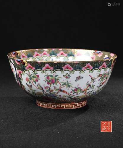 CHINESE CANTON ENAMEL PORCELAIN BOWL