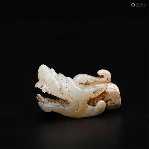 CHINESE JADE DRAGON HEAD PENDANT