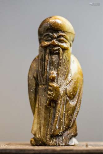 CHINESE SOAPSTONE FIGURE OF LAOSHOU