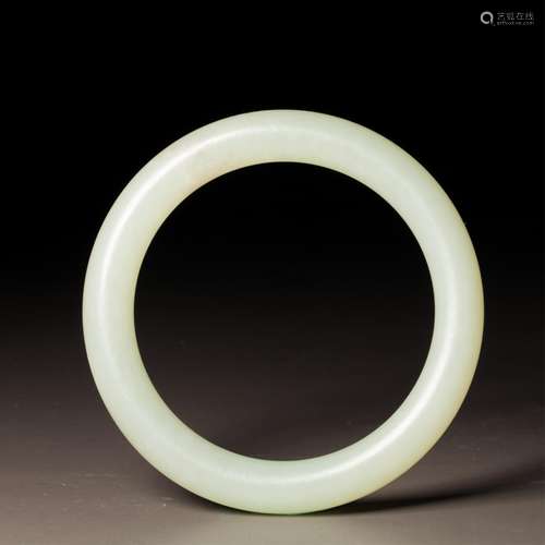 CHINESE HETIAN CELADON JADE BANGLE