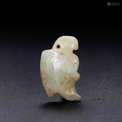 CHINESE JADE STONE FIGURE OF BIRD