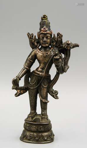 CHINESE TIBETAN BRONZE STANDING BUDDHA