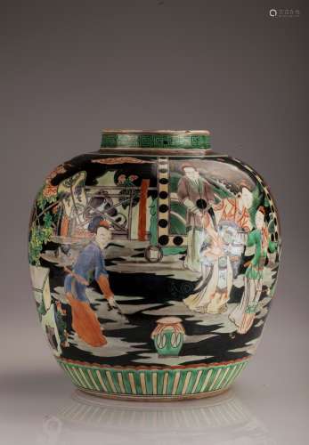18thc Qing Style Brown Glazed Porcelain Vase
