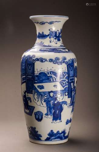 Qing Style Contrasting Figures Porcelain Pot