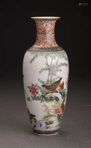 Doucai Porcelain Vase, Marked as QianLong Period